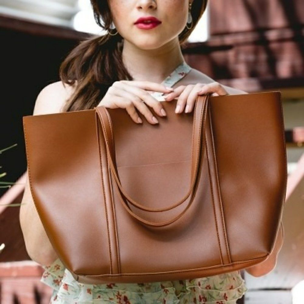 Henny & Lev - Danielle Tote Bag in Cognac